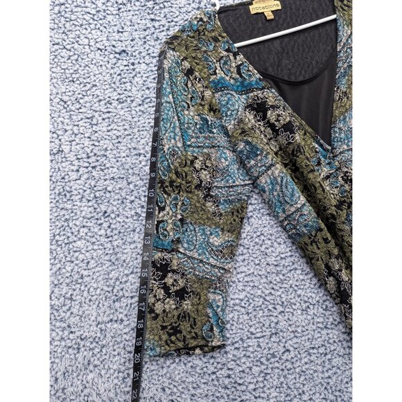 Y2K Notations Stretch Paisley Babydoll Top Size XL Boho Artsy Fairy Grunge 90s - Picture 9 of 11